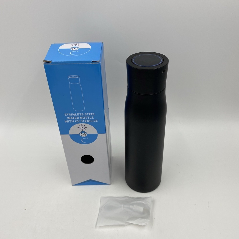 Smart Water Bottle Black UV‎ Sterilize Temperature Display Sensitive Clean New